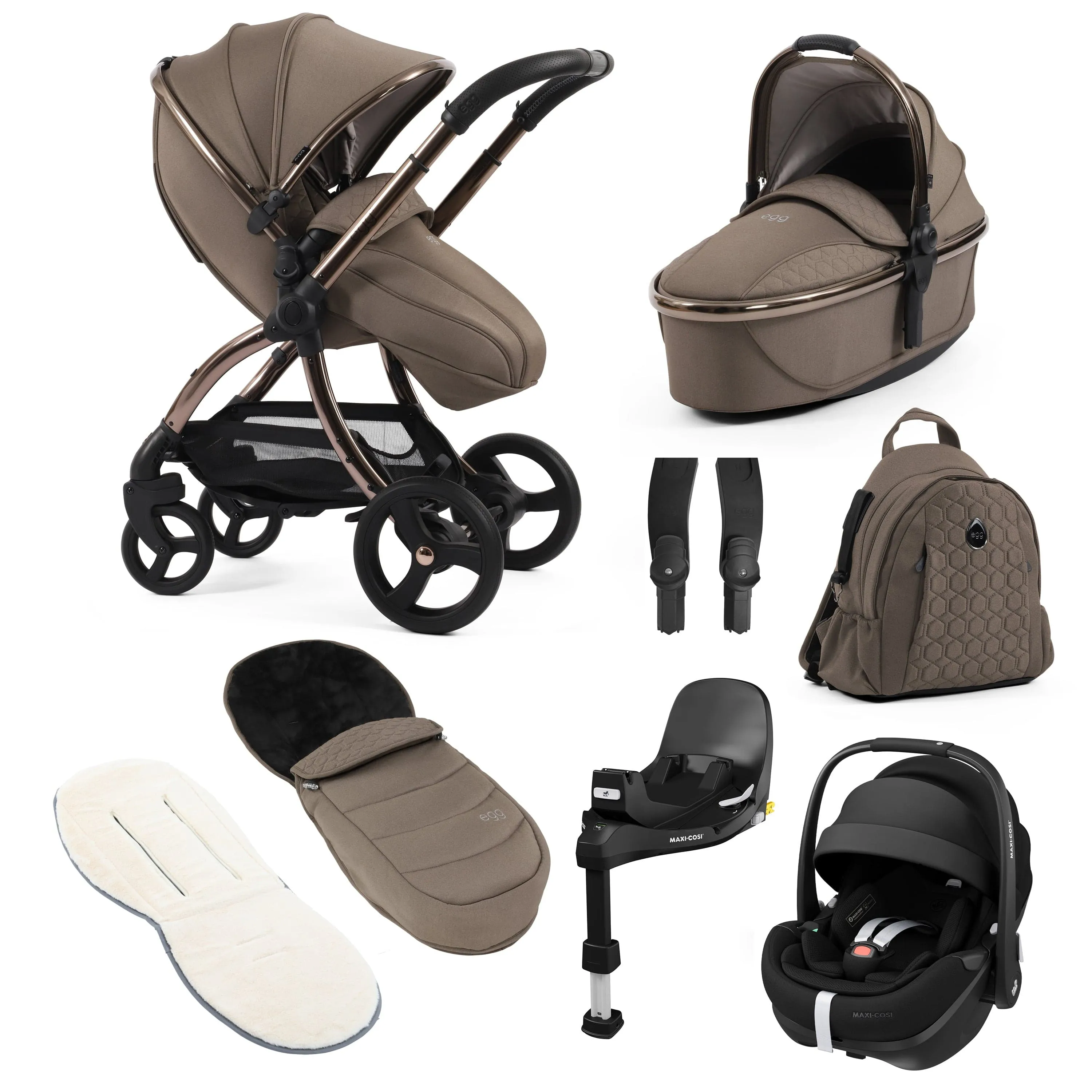 egg3 Luxury Maxi-Cosi Travel System Bundle - Mink