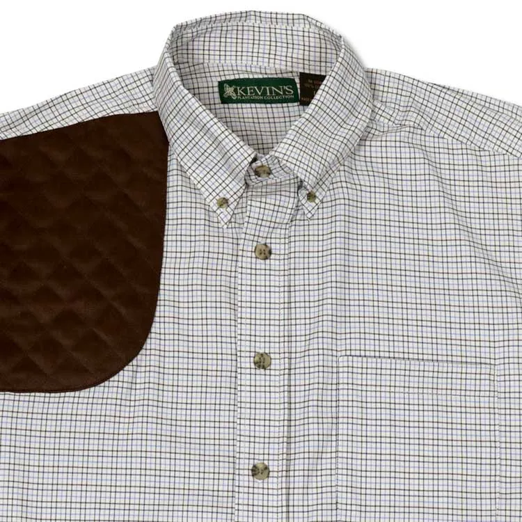 Kevin's Navy/Brown Tattersall Performance Right Hand Long Sleeve Shooting Shirt